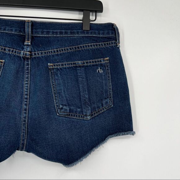 Rag & Bone Women's Cut Off Frayed Distressed Hem Denim Short in Catskills - Picture 8 of 13